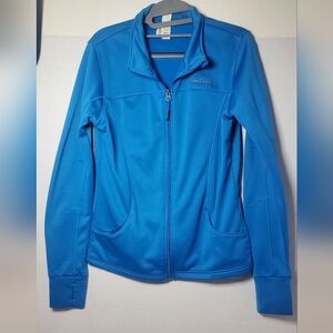 Independent Trading Co Blue Full Zip Jacket Large Ocean Minded Logo Women